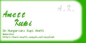 anett kupi business card